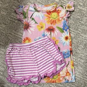 Posh Peanut Purple Floral and Striped Pajamas